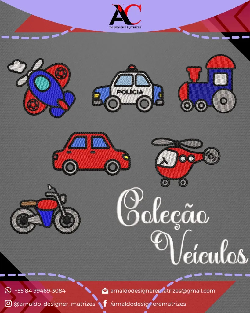Matriz de Bordado - Coleção Veículos